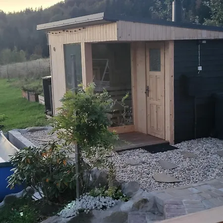 Drewniany Z Sauna Prázdninový dům Bienkowka